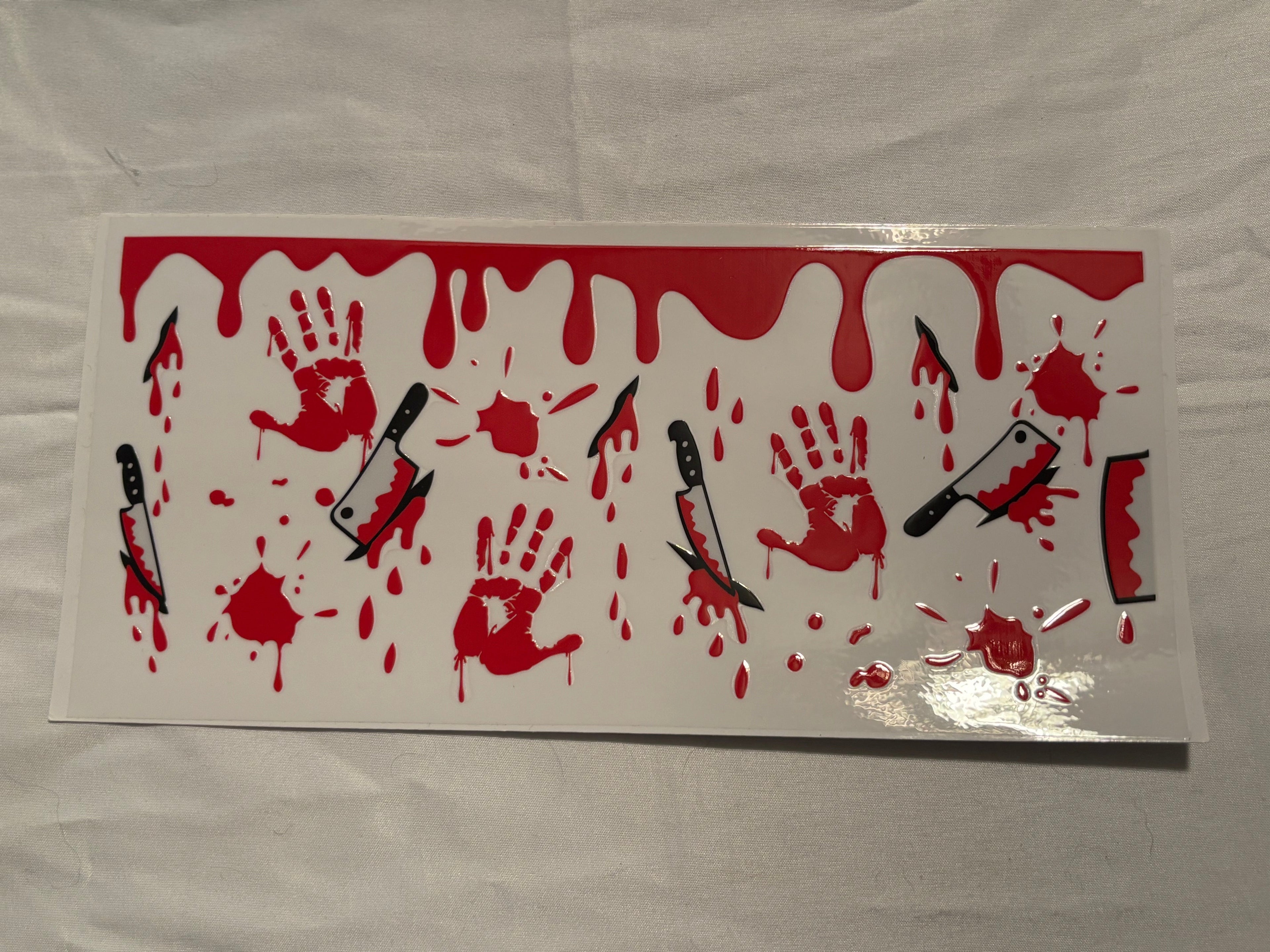 Bloody hands and knives