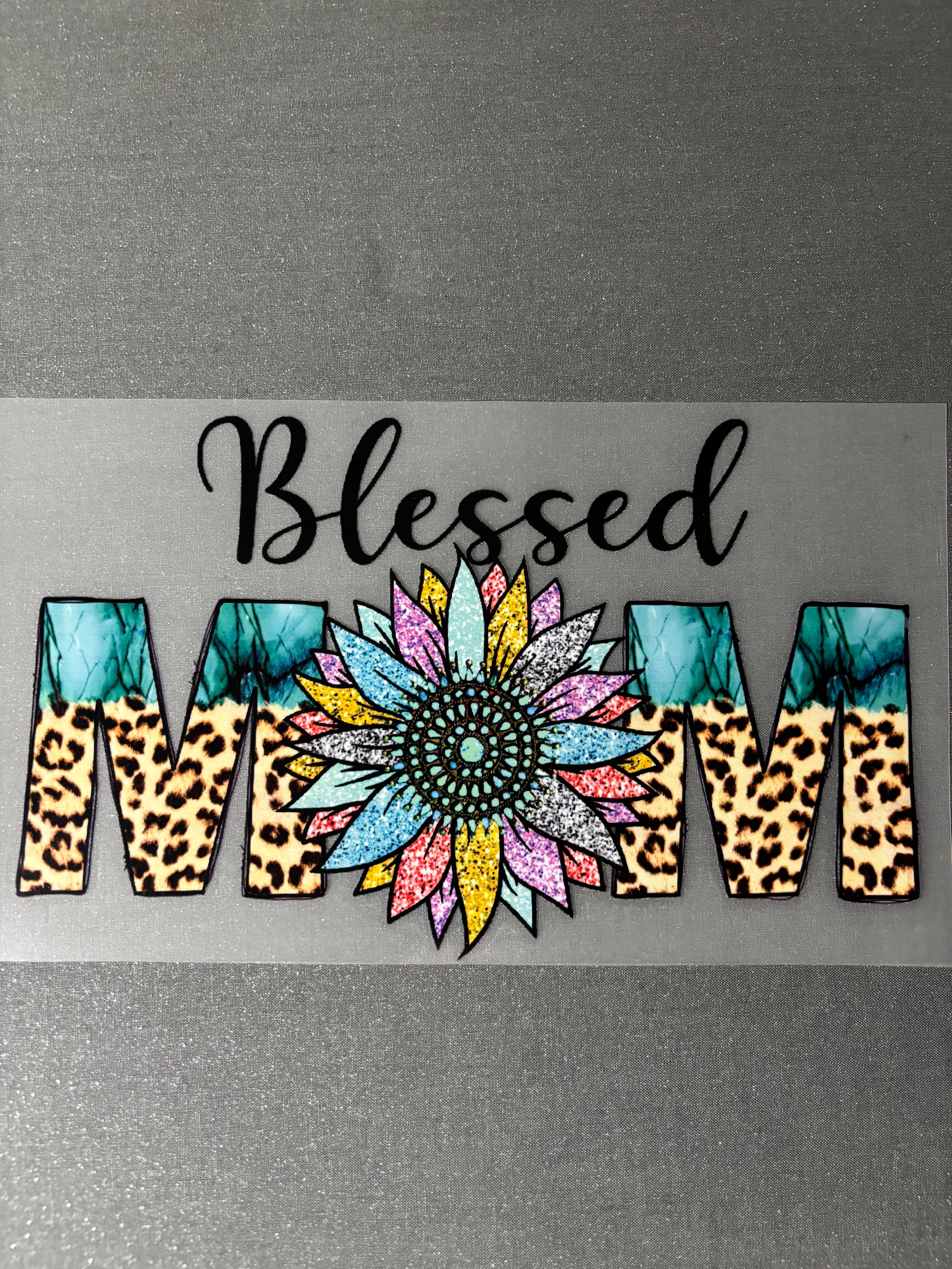 Blessed mom- Colored flower