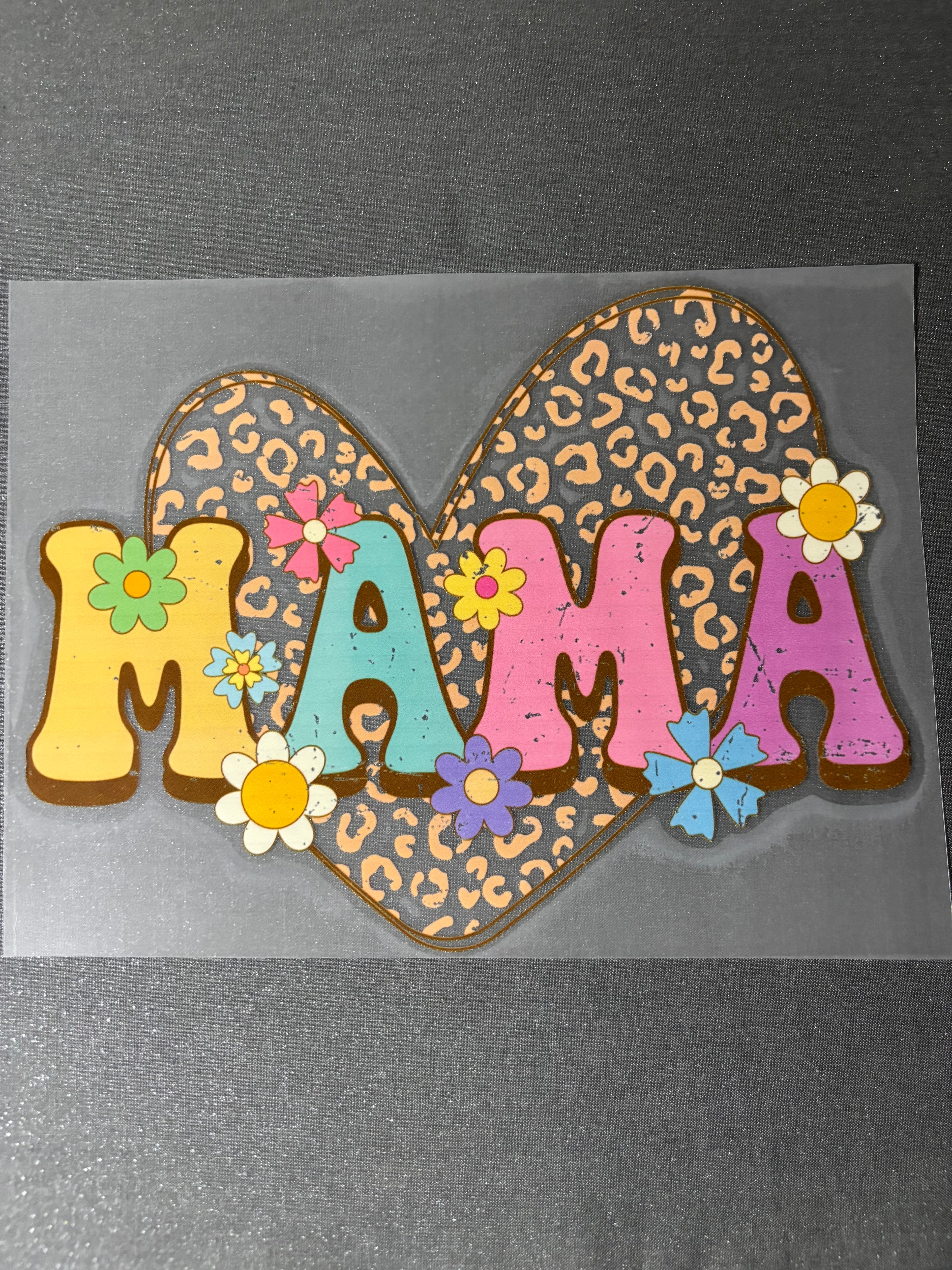 Leopard Print heart Mama