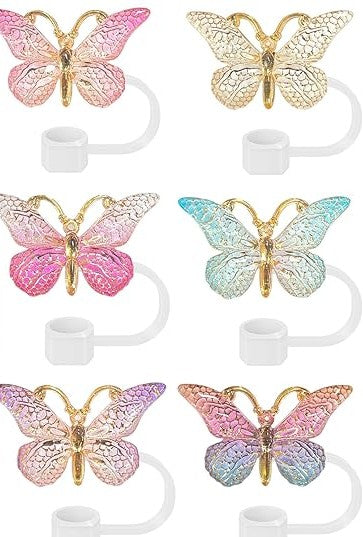 Butterfly straw topper