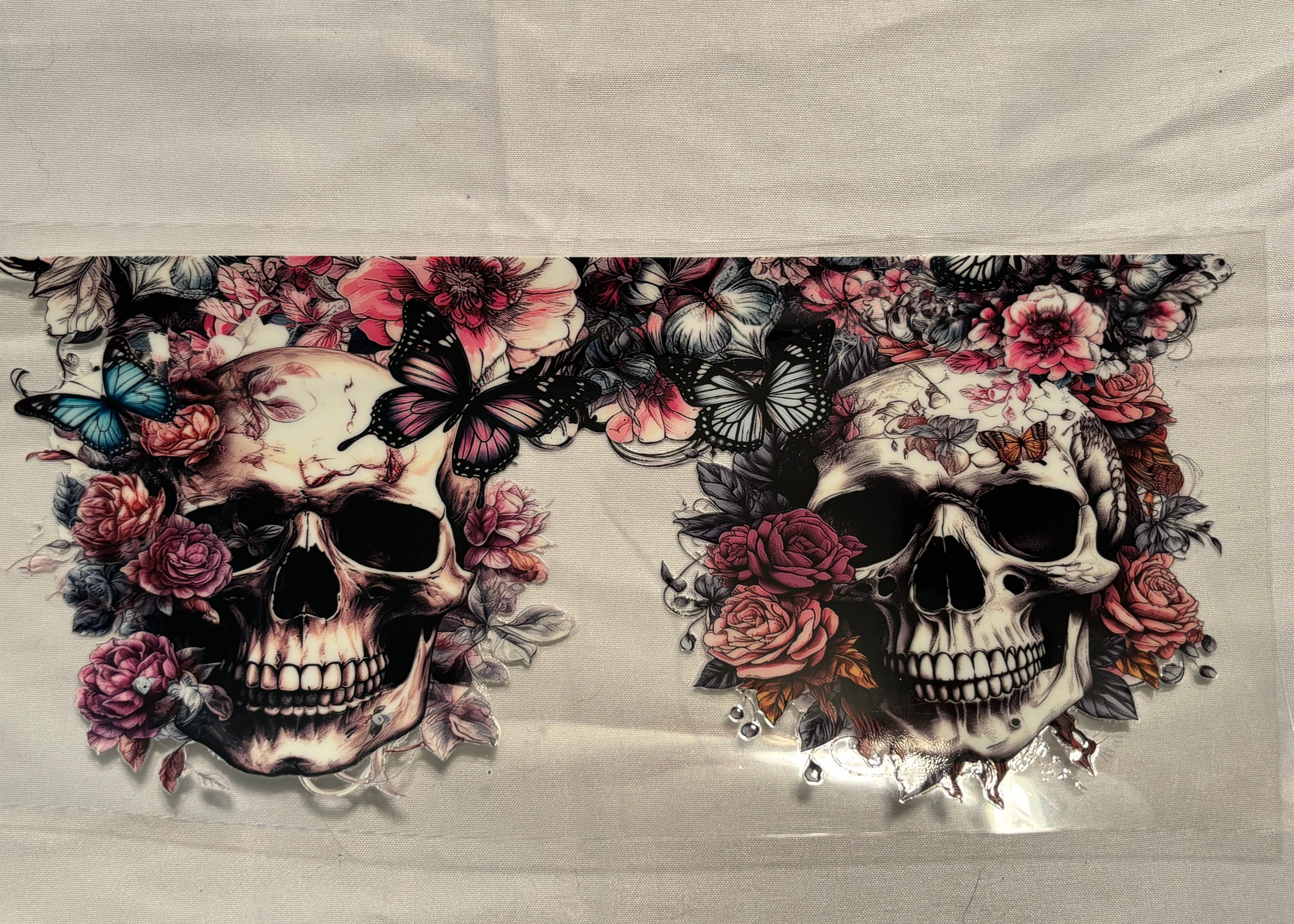 Skulls with flowers and butterfly’s