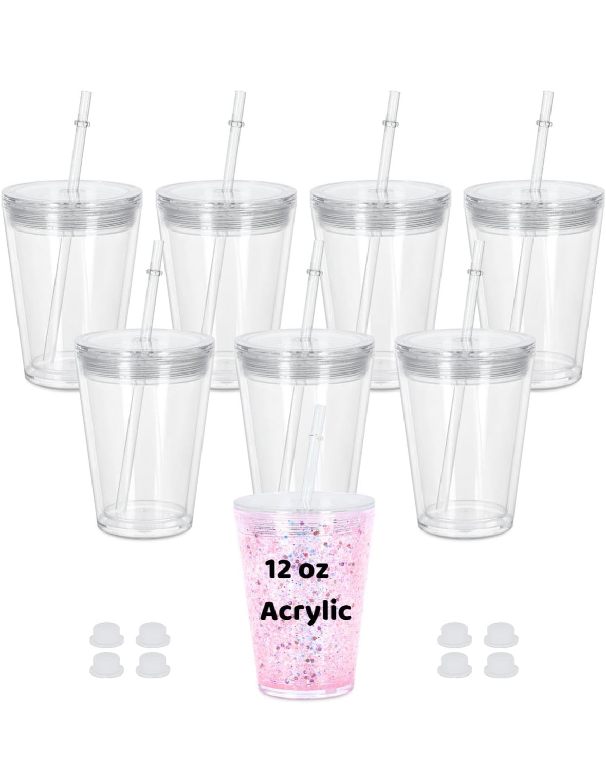 Kids Acrylic Cup with clear acrylic Straw.