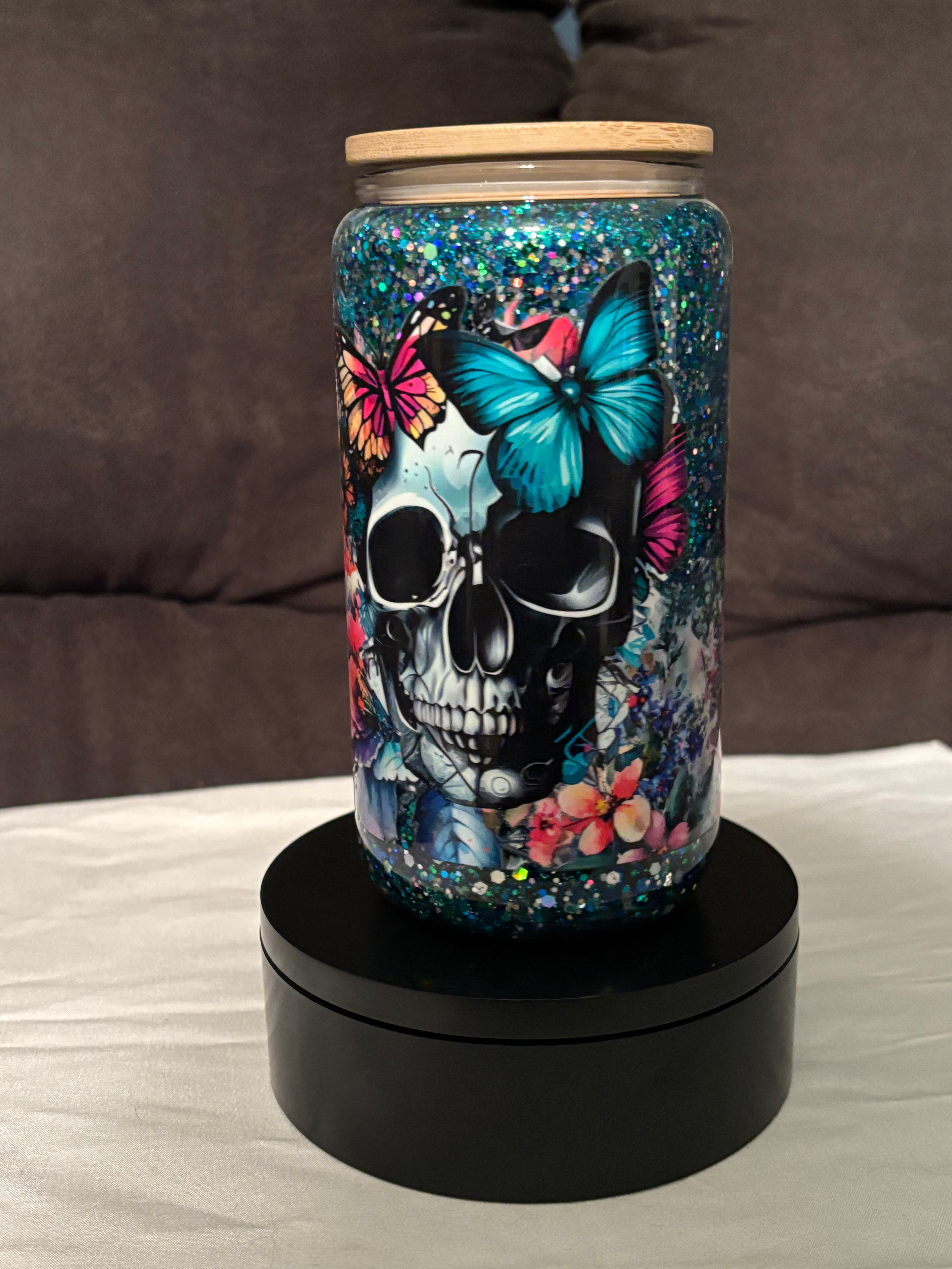 Skull with floral and butterflies