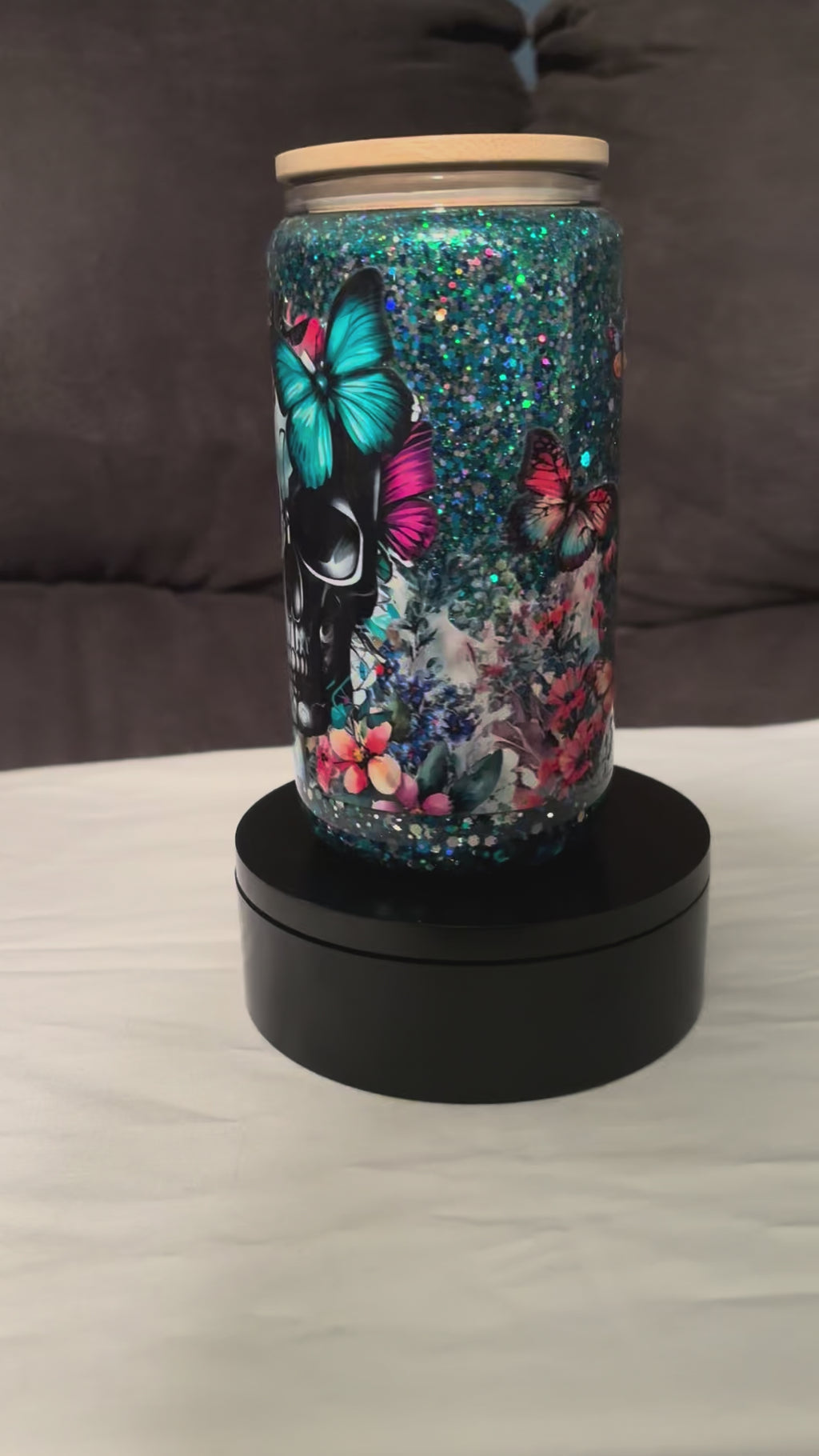 Skull with floral and butterflies