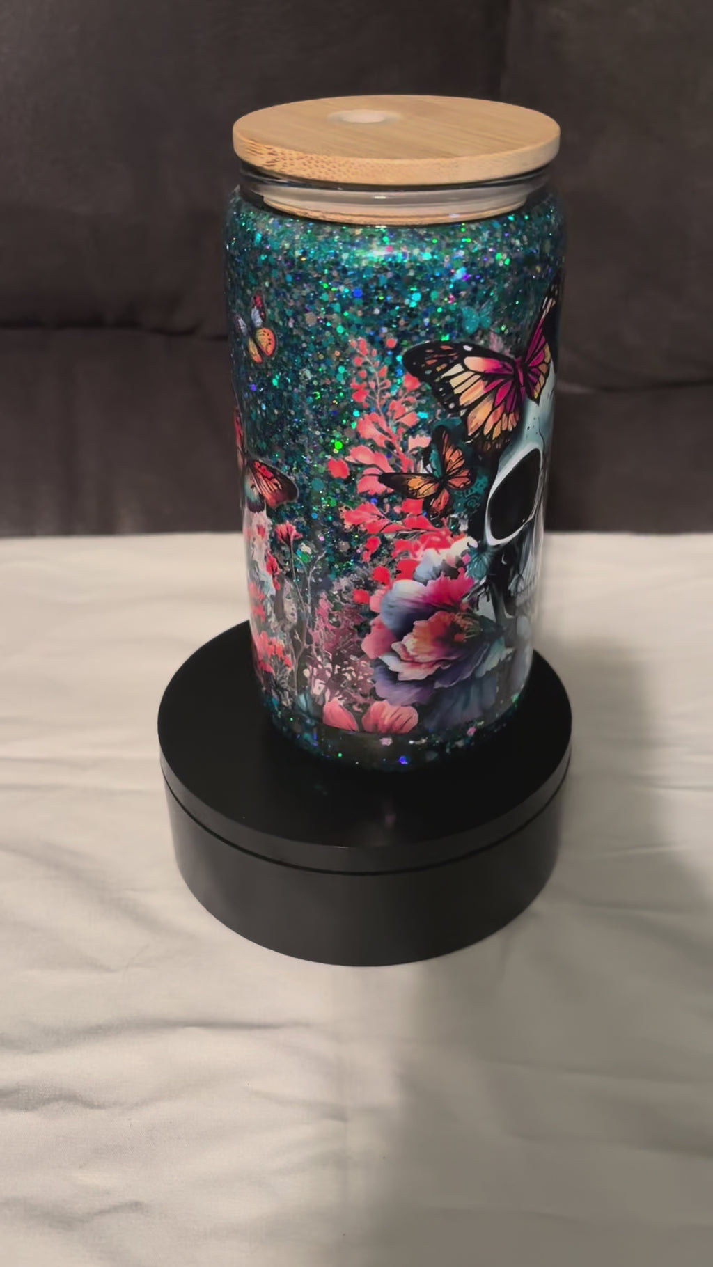 Skull with floral and butterflies